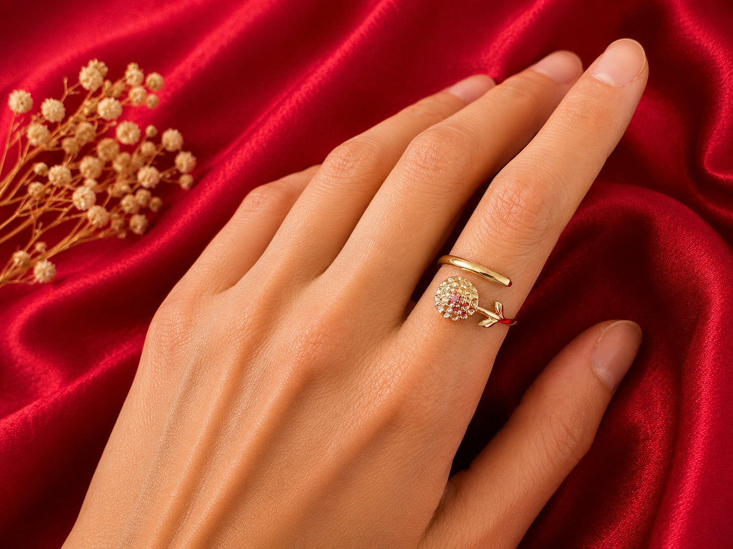 October Birth Flower Birthstone Ring