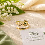 May Birth Flower Birthstone Ring