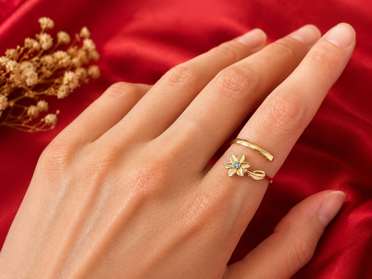 Birth Flower Birthstone Ring - All 12 Months