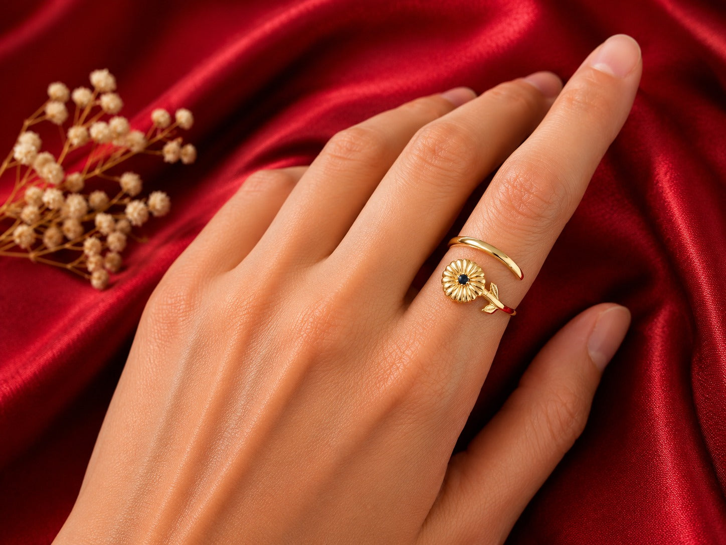 September Birth Flower Birthstone Ring