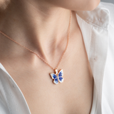 Secret Message Blue Butterfly Pendant