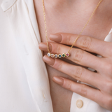 Minimalist Round Birthstone Bar Necklace