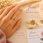 June Birth Flower Birthstone Ring
