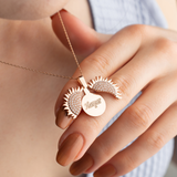 Personalized Sunflower Locket Necklace