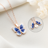 Secret Message Blue Butterfly Pendant