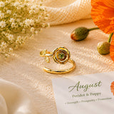 August Birth Flower Birthstone Ring