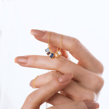 Custom Baguette Birthstone Necklace