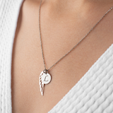 Personalized Initial Angel Wing Necklace
