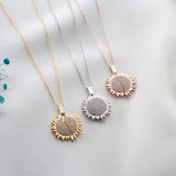 Personalized Sunflower Locket Necklace