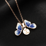 Secret Message Blue Butterfly Pendant