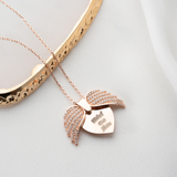 Personalized Secret Message Angel Wing Necklace