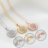 Personalized Sunflower Locket Necklace