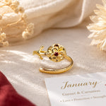 January Birth Flower Birthstone Ring