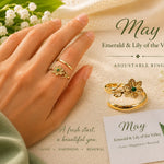 May Birth Flower Birthstone Ring