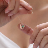 Sun and Moon Heart Birthstone Necklace