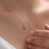 Baguette Solitaire Birthstone Necklace