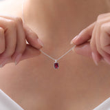 Baguette Solitaire Birthstone Necklace