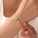 Double Bird Birthstone Bracelet