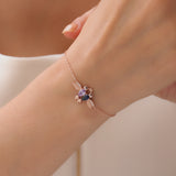 Double Bird Birthstone Bracelet