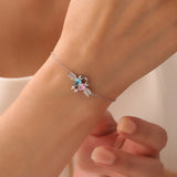 Double Bird Birthstone Bracelet