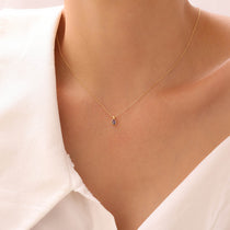 Tiny Teardrop Birthstone Necklace