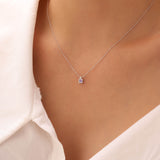Tiny Square Stone Birthstone Necklace