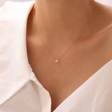 Tiny Rectangle Birthstone Necklace