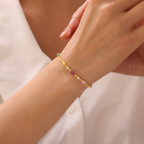 Rainbow Baguette Station Bracelet