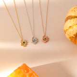 Sun and Moon Birthstone Necklace