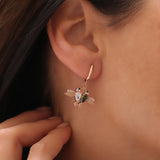 Double Bird Birthstone Earrings