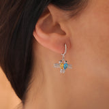 Double Bird Birthstone Earrings