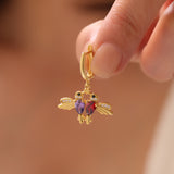 Double Bird Birthstone Earrings