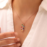 Family Tree Branch Birthstone Necklace