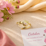 October Birth Flower Birthstone Ring