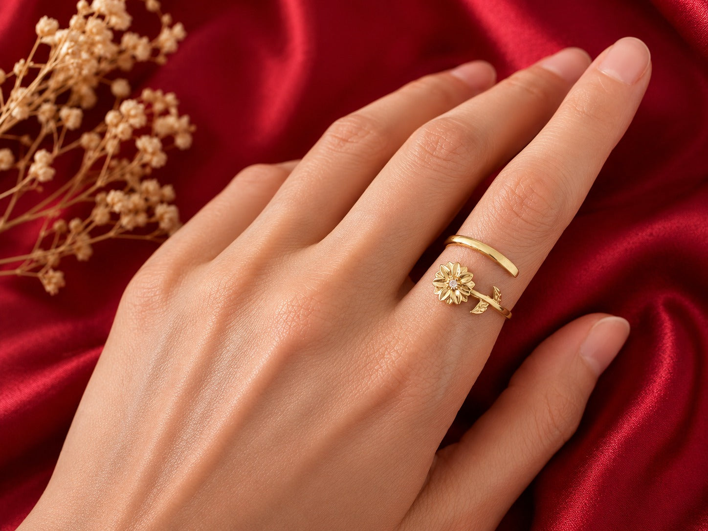 April Birth Flower Birthstone Ring