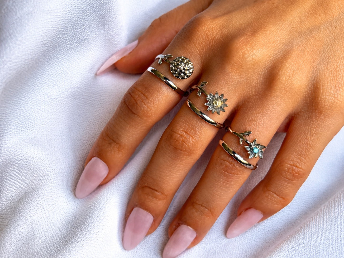Birth Flower Birthstone Ring - All 12 Months