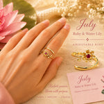 July Birth Flower Birthstone Ring