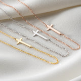 Sideways Cross Necklace