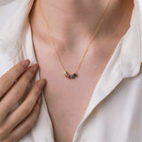 Teardrop Birthstone Cluster Necklace