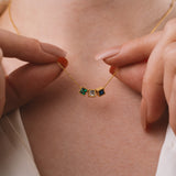 Personalized Tiny Cube Birthstone Necklace