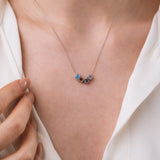 Personalized Tiny Cube Birthstone Necklace