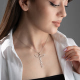 Angel Wing Vertical Name Necklace