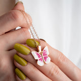 Secret Message Pink Butterfly Necklace