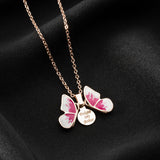 Secret Message Pink Butterfly Necklace