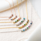 Personalized Curved Birthstone Necklace