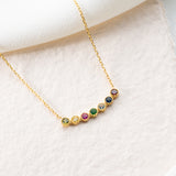 Personalized Curved Birthstone Necklace