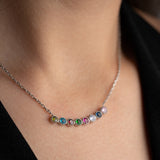 Personalized Curved Birthstone Necklace