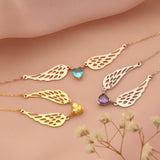Winged Heart Birthstone Necklace