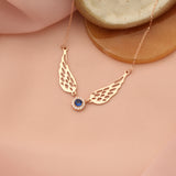Winged Round Stone Birthstone Necklace