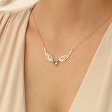 Winged Heart Birthstone Necklace
